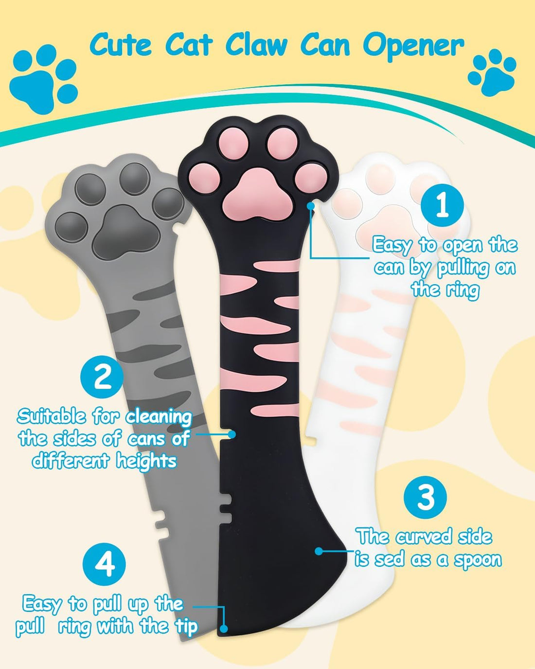 3PCS Cat Food Can Opener Set
