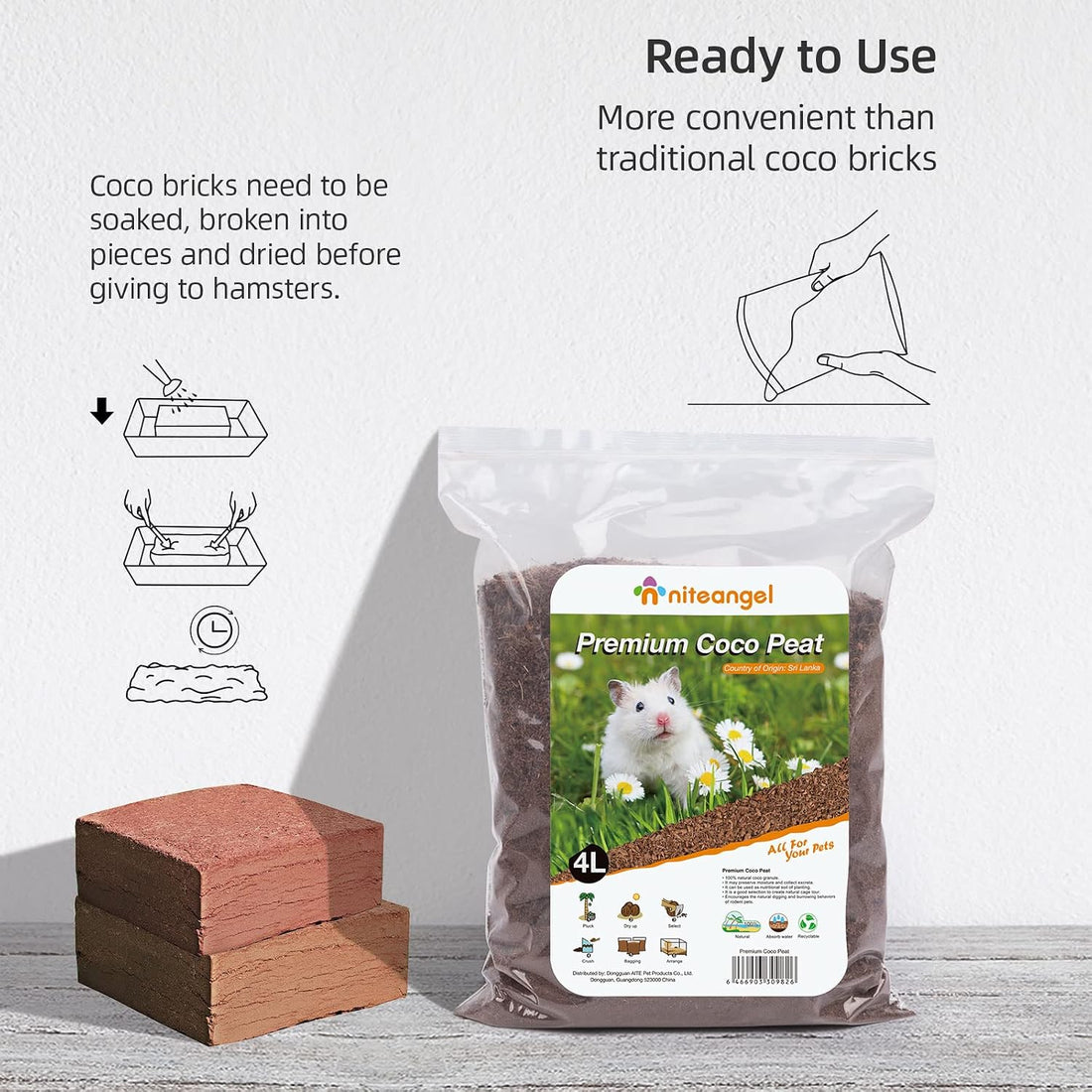 Niteangel Natural Coco/Cork Hamster Bedding
