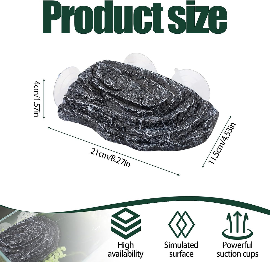 Basking Platform for Aquatic Turtles, Rock Suction Cup for Aquarium