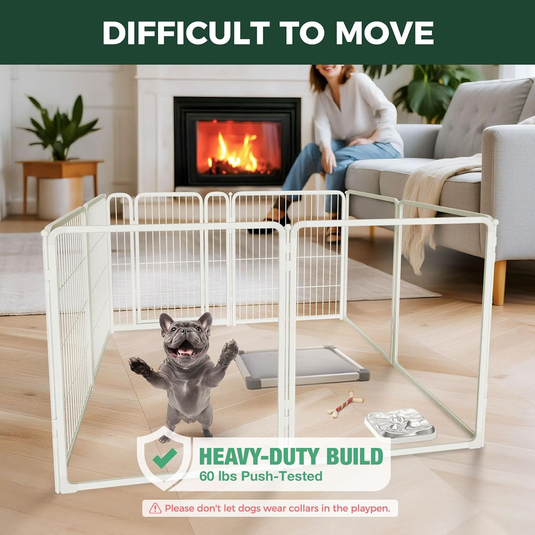 FXW AuraSpace Pro Acrylic & Wire Mesh Indoor Dog Playpen, 24" H