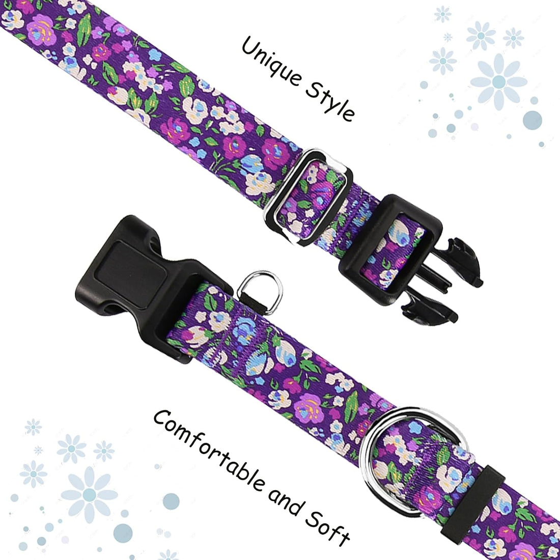 Martingale Collar for Dogs with Buckle Adjustable Nylon Slip No Pull