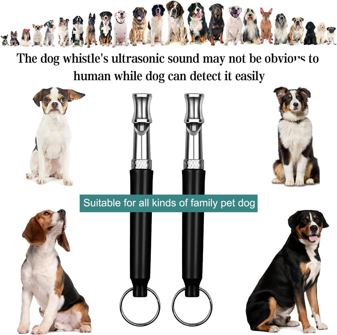 Dog Whistle, 2 PACK Ultrasonic Dog Whistle to Stop Barking Neighbors