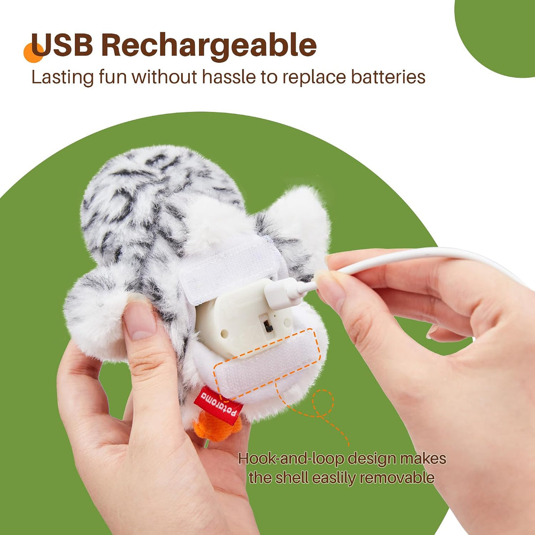 Potaroma Flapping Owl Cat Toys, Lifelike Bird Chirp