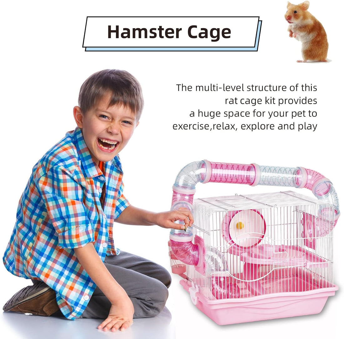 Hamster Cages, A Wire Rat Cage with a Large Space for Dwarf Hamsters