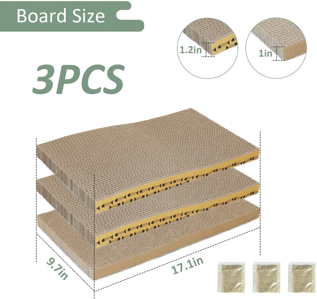 Cat Scratcher Cardboard Scratching Pads Scratch with Catnip 2PCS