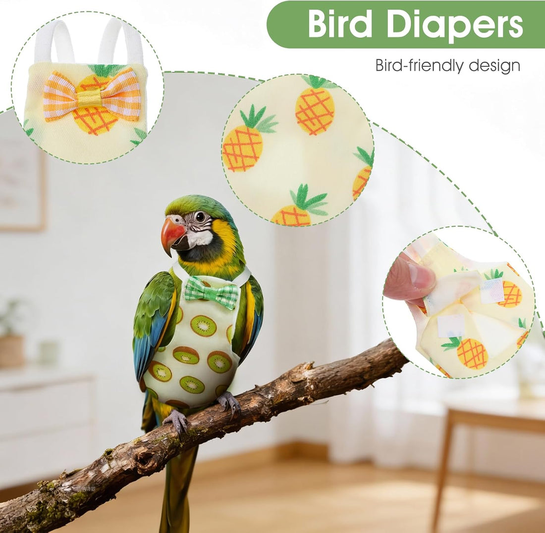 4 Pcs Bird Diaper, Parrot Diapers with Waterproof Inner