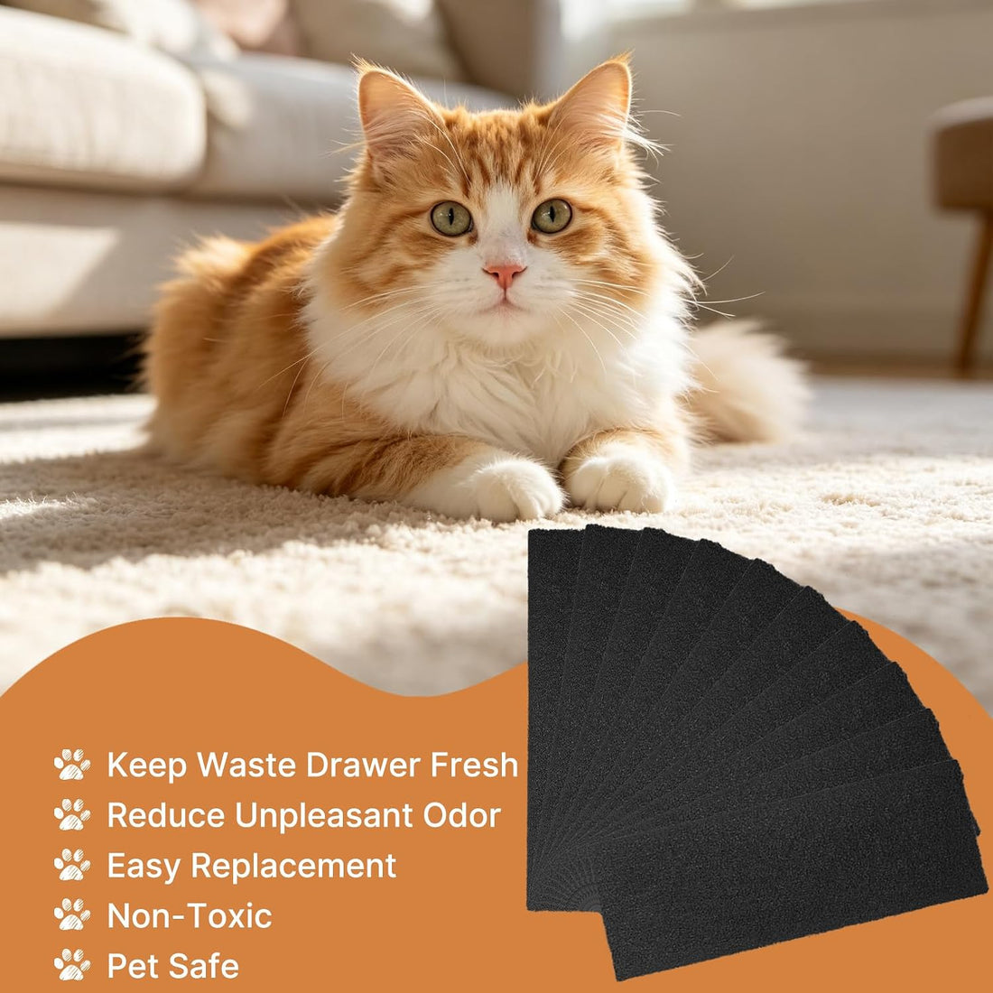 20 Pack 10cm Carbon Filters Compatible with Litter Robot 3