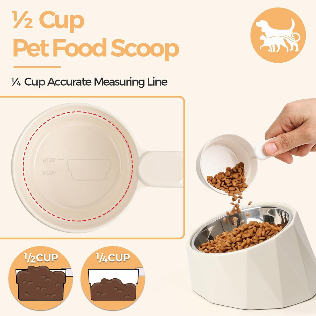 ComSaf Dog Food Scoop 1/2 Cup