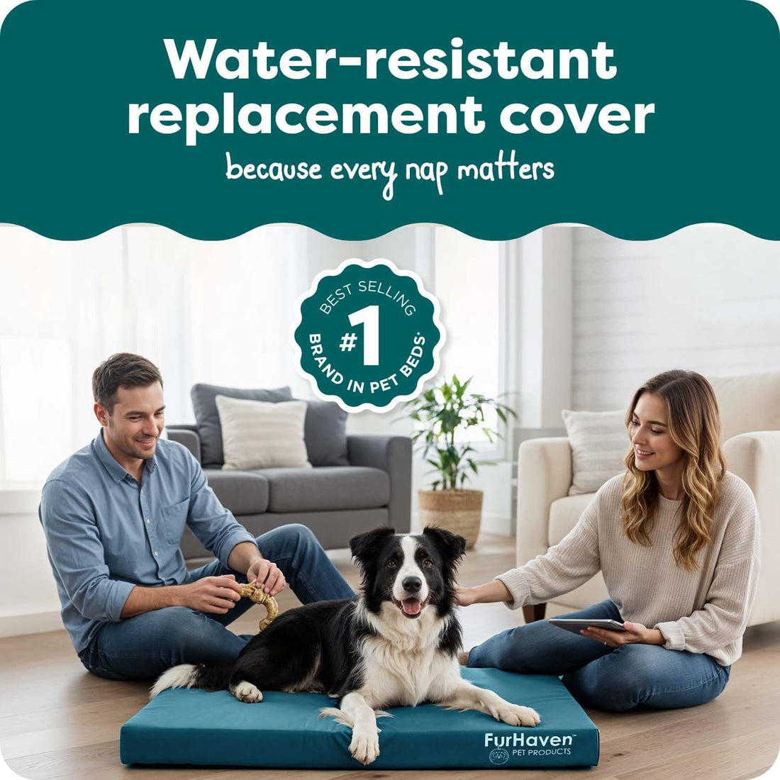 Furhaven Replacement Dog Bed Cover Water-Resistant Indoor/Outdoor
