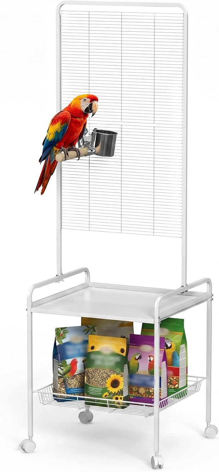 65-inch Large Bird Playstand,Parrot Cage Perch Stand with Wheels