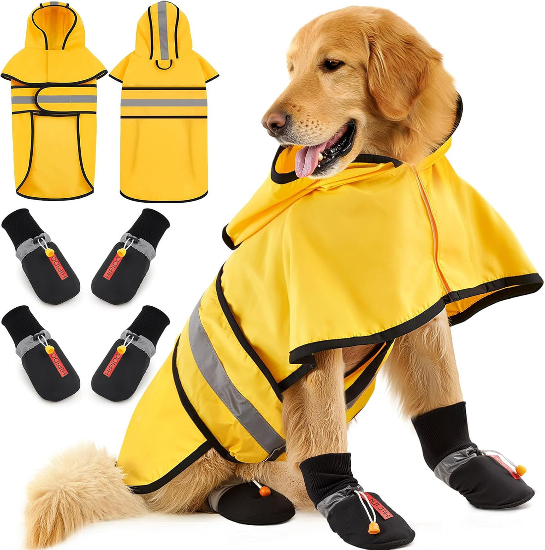 Waterproof Dog Raincoat Shoes 10-22lbs, Poncho