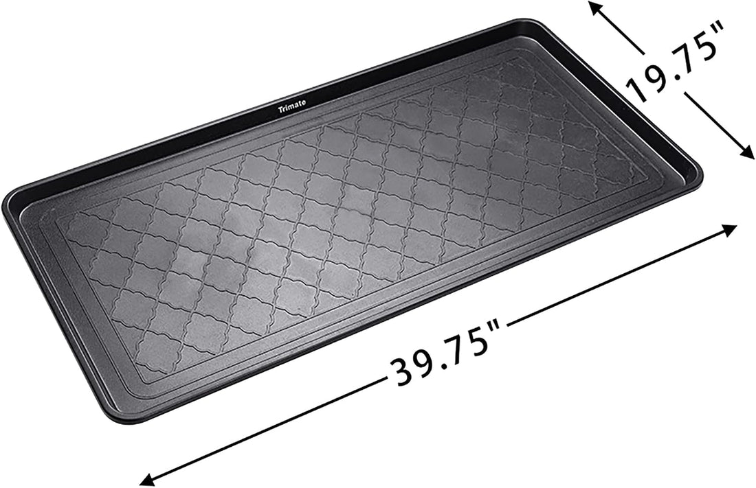 Boot Tray Black, 40x20 in - Waterproof Shoe Mat, Recycled Material