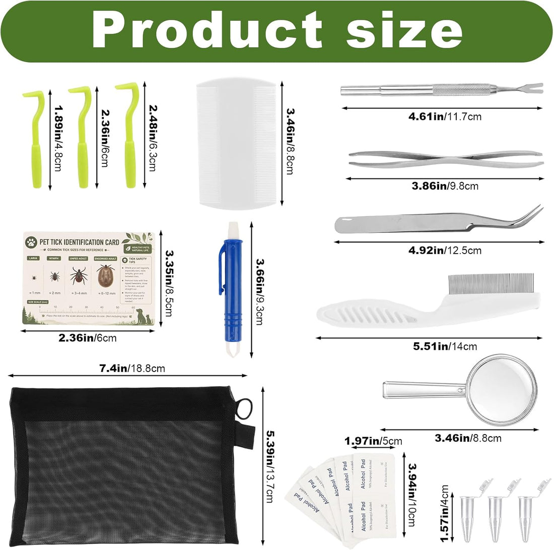 20 PCS Tick Removal Tool for Dogs, Stainless Steel Tick Puller Remover
