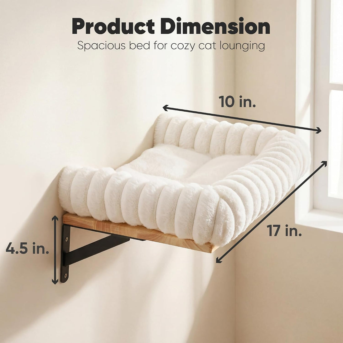FUKUMARU Cat Wall Shelves, 17 x 10 Inch, Soft Cushion