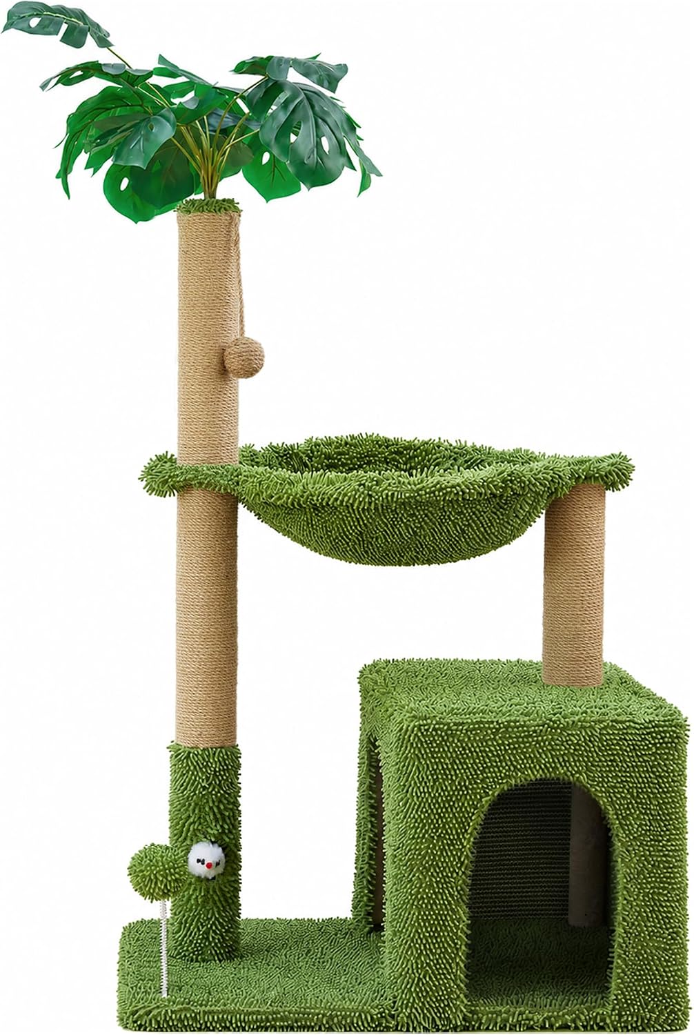 Woochpet 38'' Cat Tree Condo with Hammock Cat Tower with Scratching
