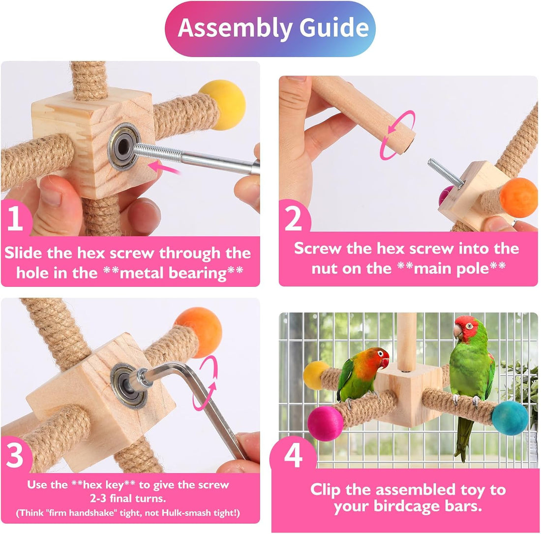 Kyouki Bird Perch Toy Parakeets Toy for Small & Medium Parrots