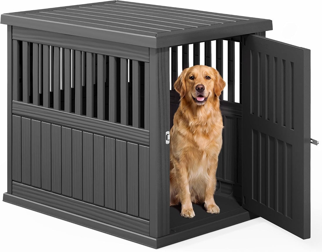 Fancyango Heavy Duty Dog Crate Furniture Lockable Indoor Outdoor
