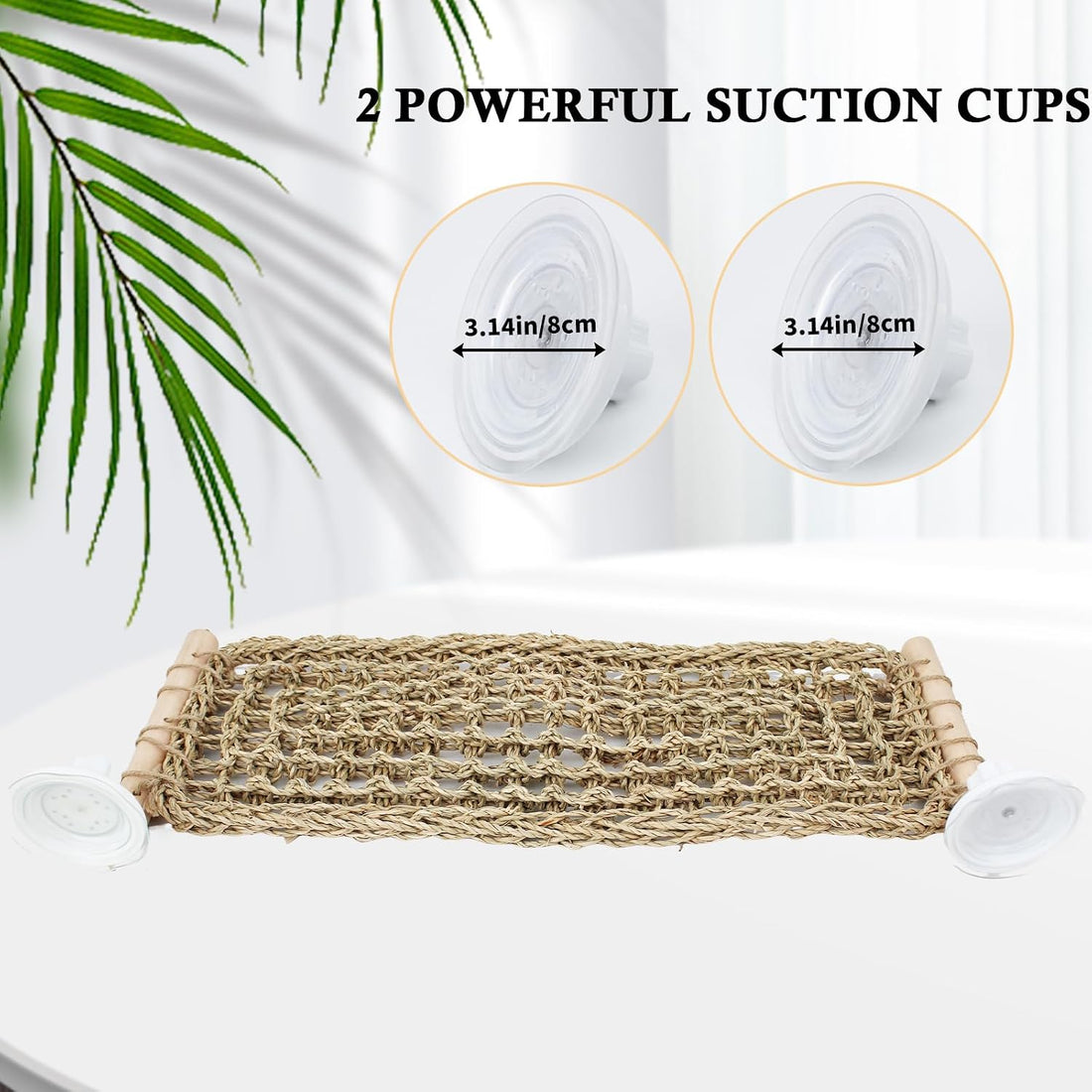 FlidRunest 21.6 x 7.8 in Seagrass Bearded Dragon Hammock for Window