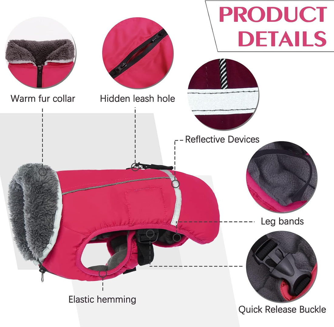 QBLEEV Warm Dog Coat, Reflective Dog Jacket