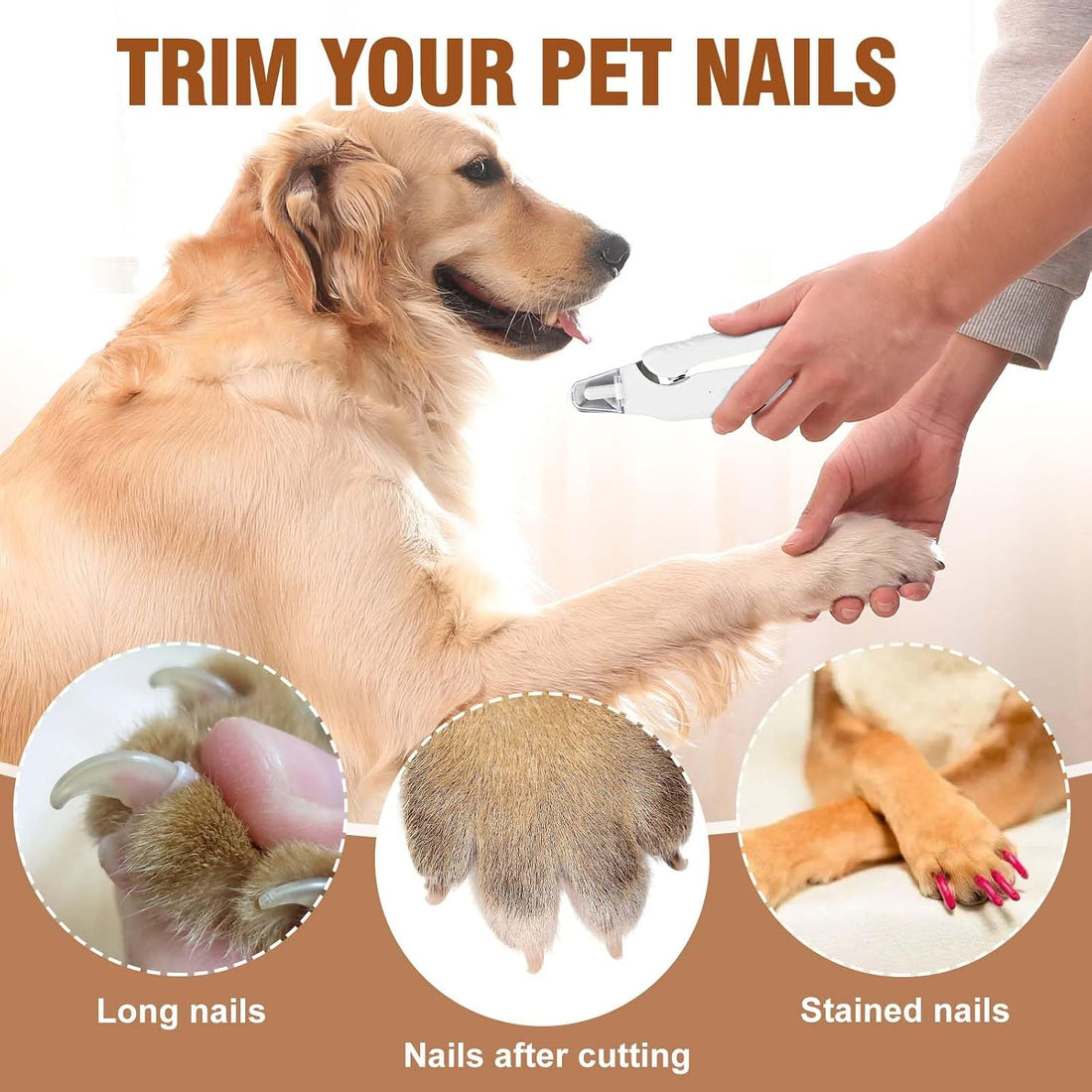 2-in-1 Dog Nail Grinder &Dog Nail Clippers with Light，Cat Nail