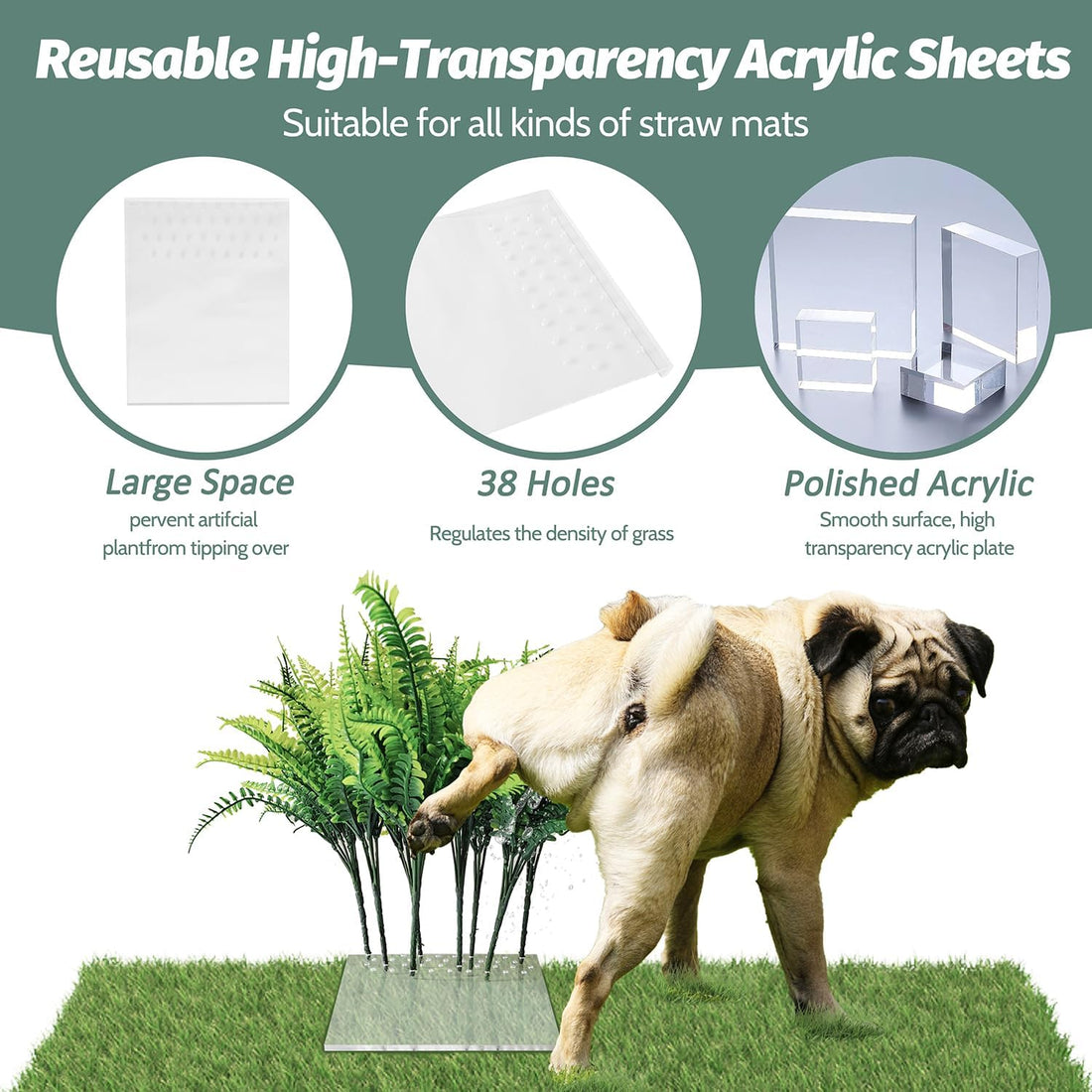 8Pcs Fake Grass Plants Pee Post for Dogs to Pee on