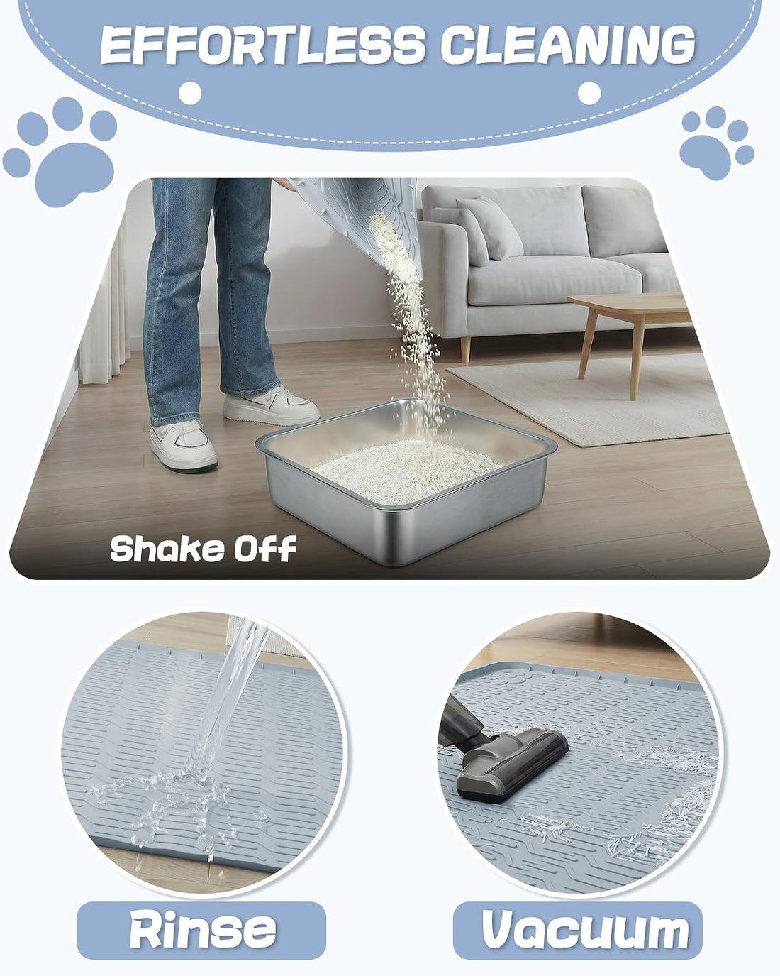 ANWA Waterproof 40" x 28" Extra Large Litter Box Mat