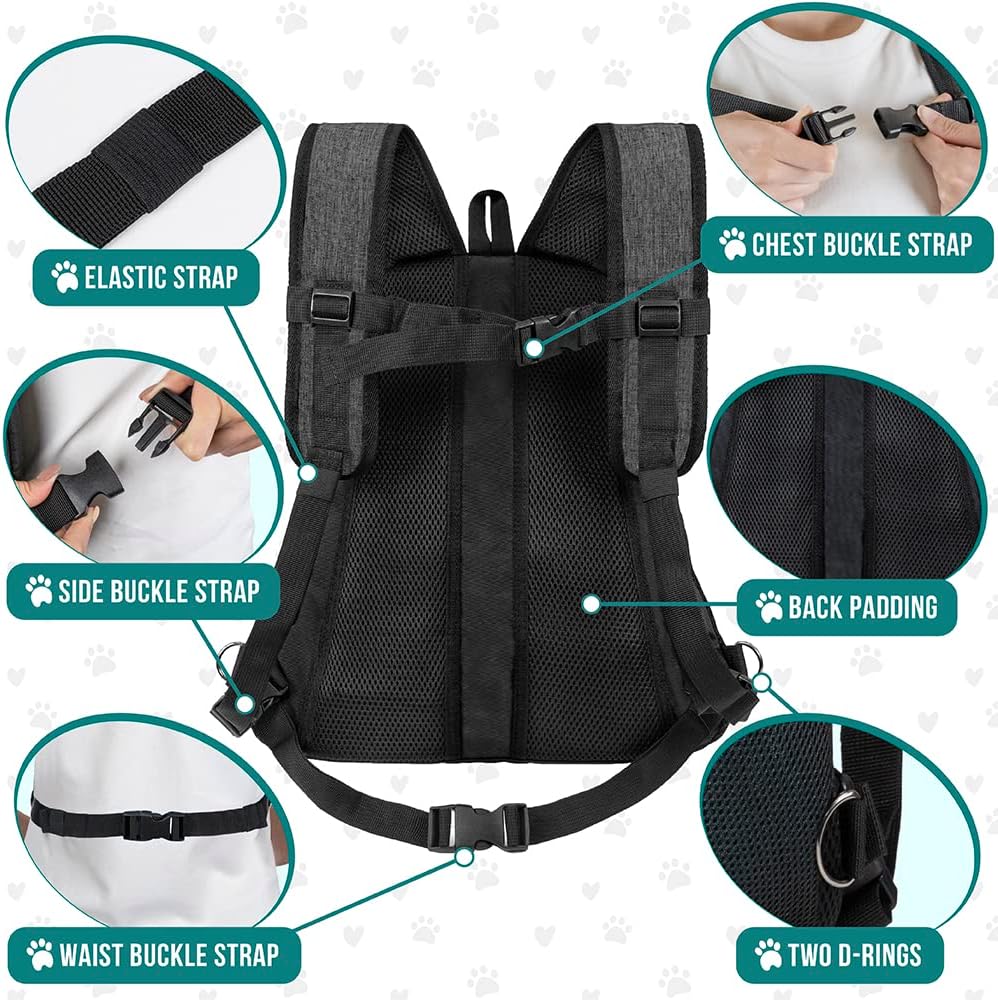 PetAmi Adjustable Dog & Cat Chest Carrier Backpack