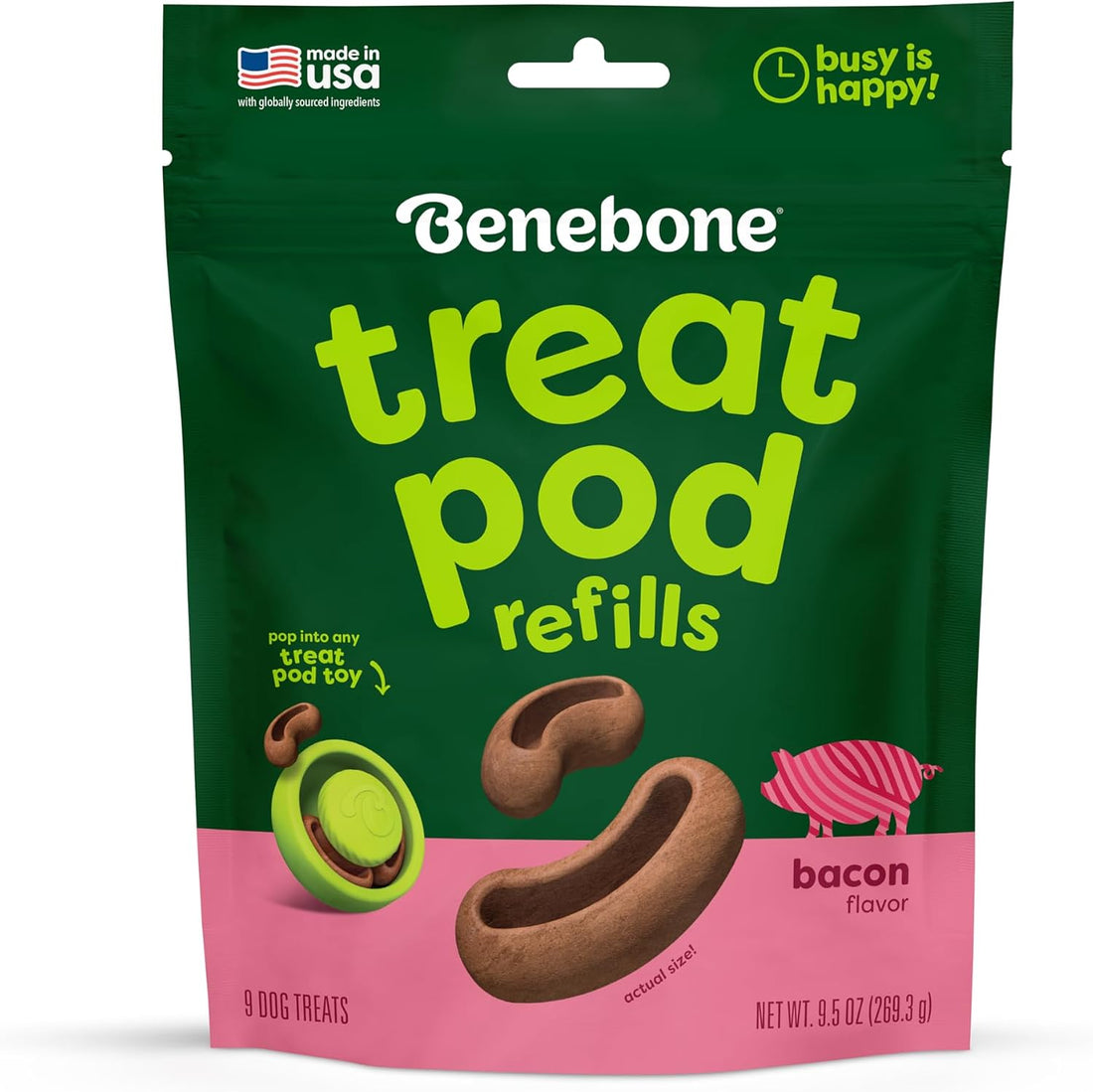 Benebone Treat Pod Refills for Puzzle Toys, Peanut Butter, 9 Count