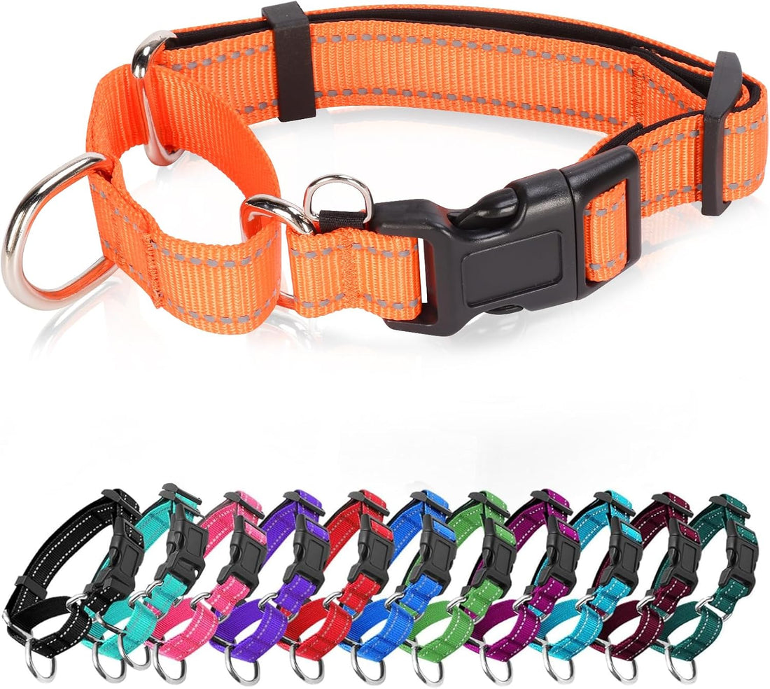 Reflective Martingale Dog Collars. Dog Collar with Quick Release
