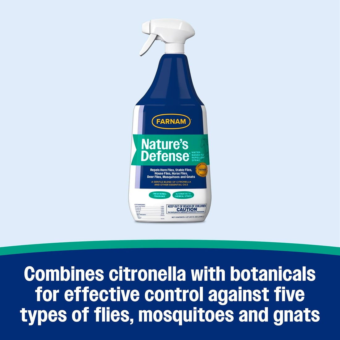 Farnam Nature’s Defense Botanical Fly Repellent Spray for Horses