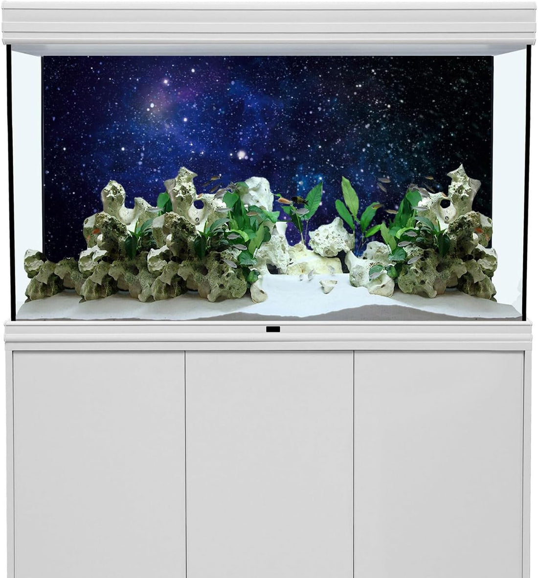36x24 inches Galaxy Aquarium Backdrop Blue Starry Sky Fish Tank