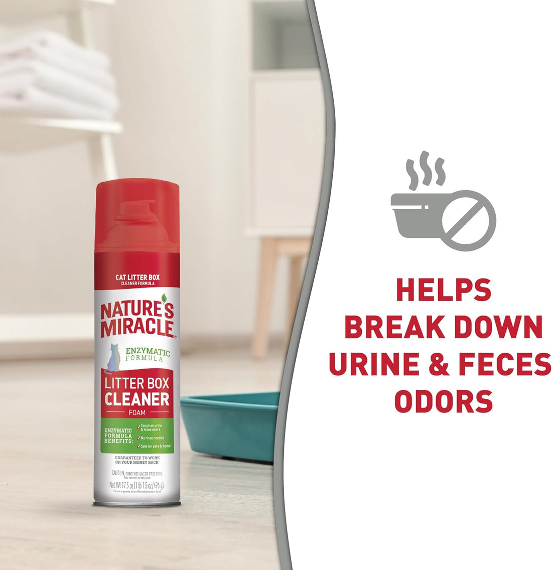 Nature's Miracle Cat Litter Box Cleaner Foam, Enzymatic Formula