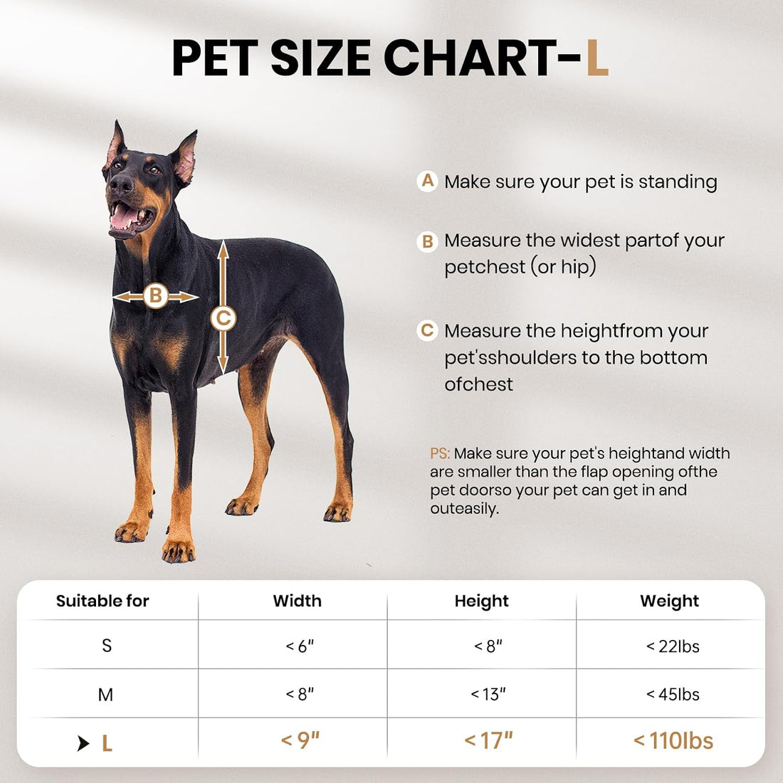 All Aluminum Dog Door for Exterior Door, Large Doggy Door