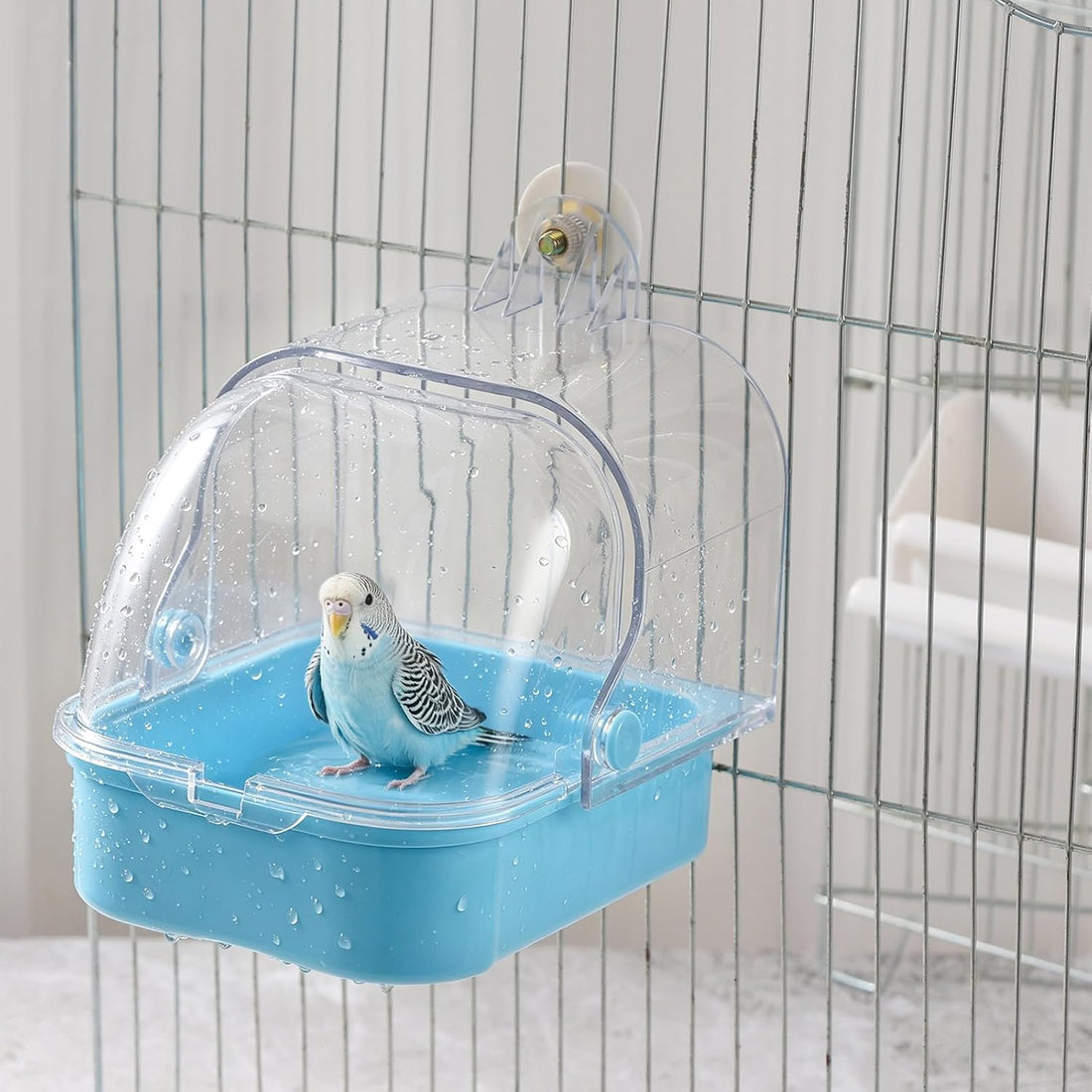 Bird Bath for Cage Hanging Bird Bathtub with Detachable Drawer