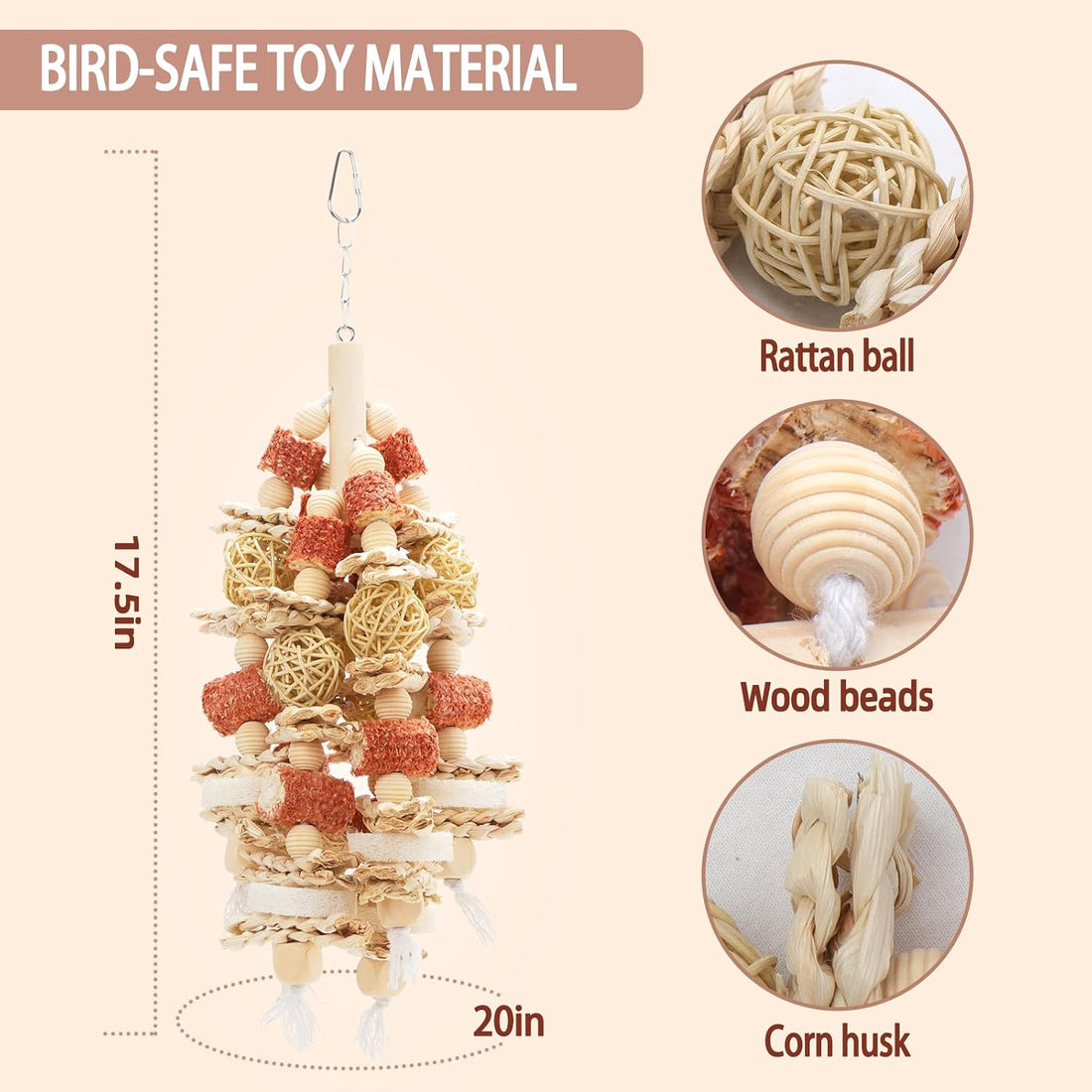 kencunay Bird Toys that is 17.5 Inches in Length