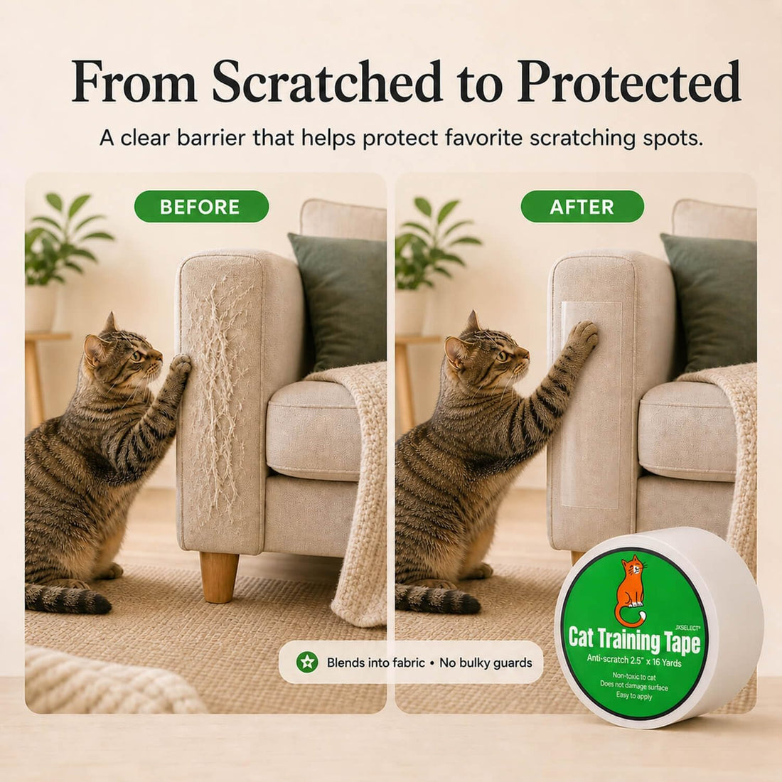 Anti-Scratch Tape for Furniture - Stop Cats from Scratching Couch
