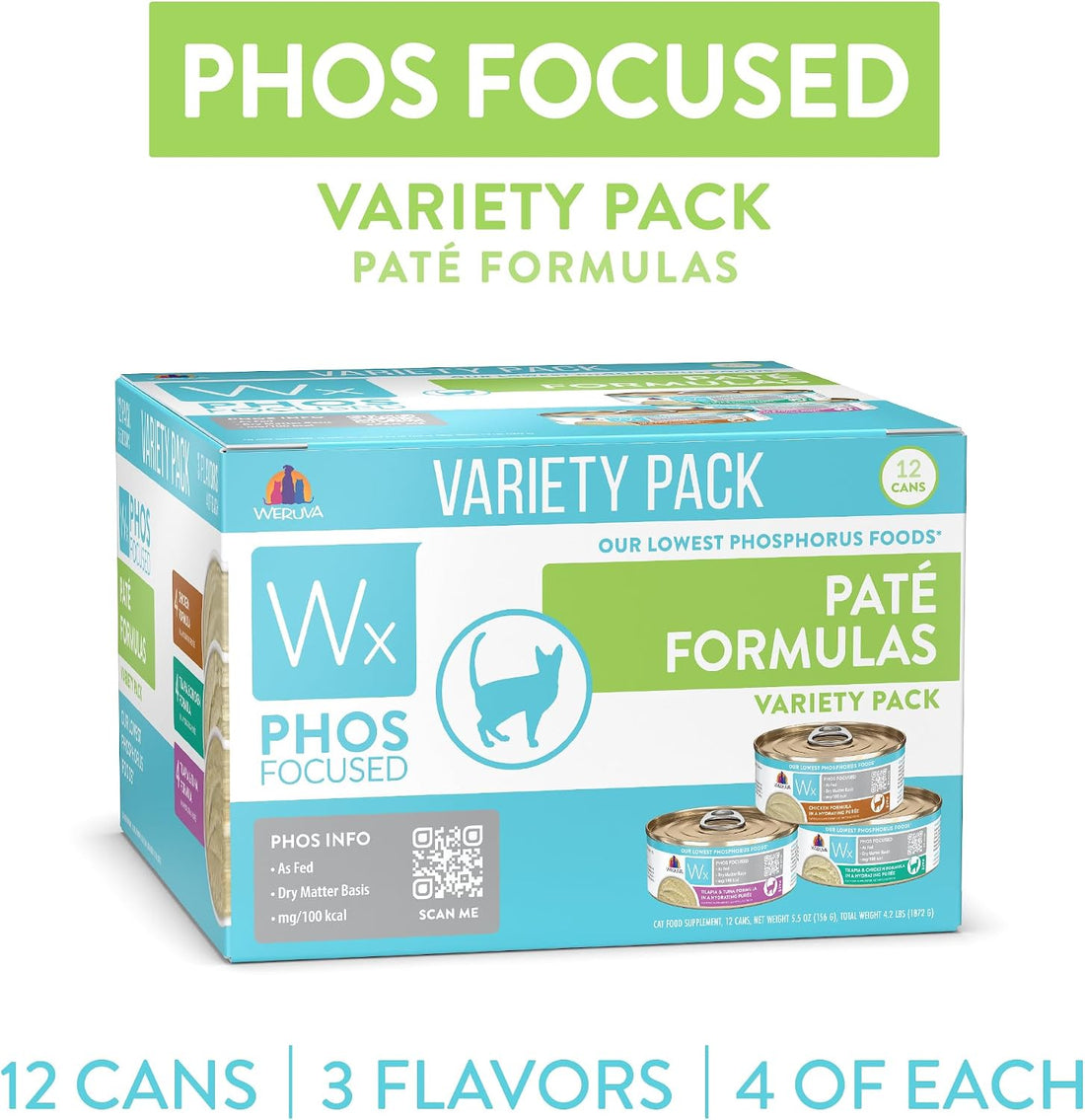 Weruva Wx Phos Focused Pate Formulas 5.5oz Can Variety Pack