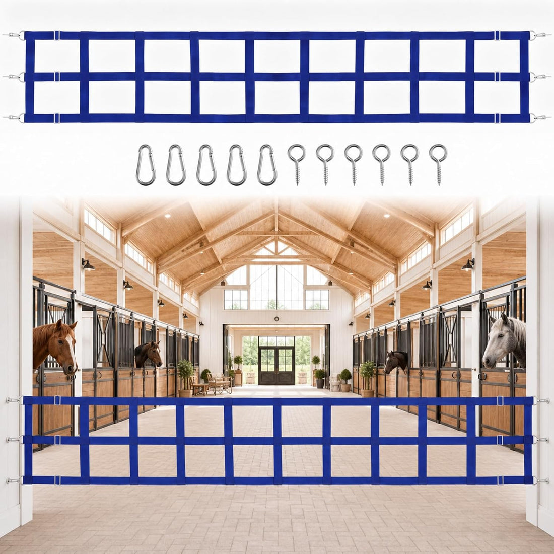 Zonon 10' x 20'' Adjustable Polyester Stall Guards for Horses