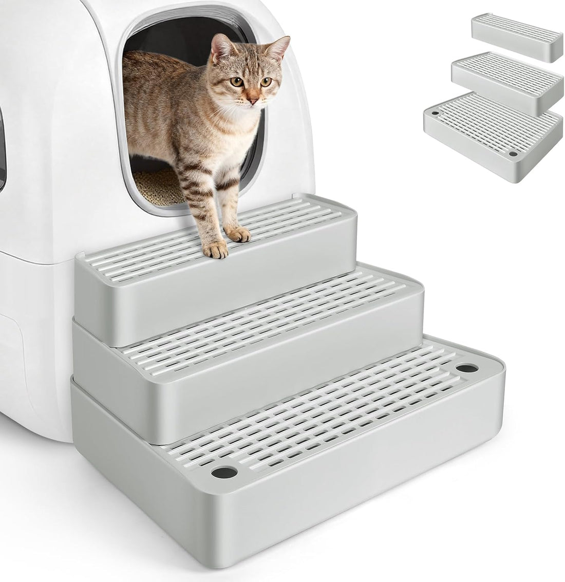 Extra Large 3 Steps Litter Box Ramp