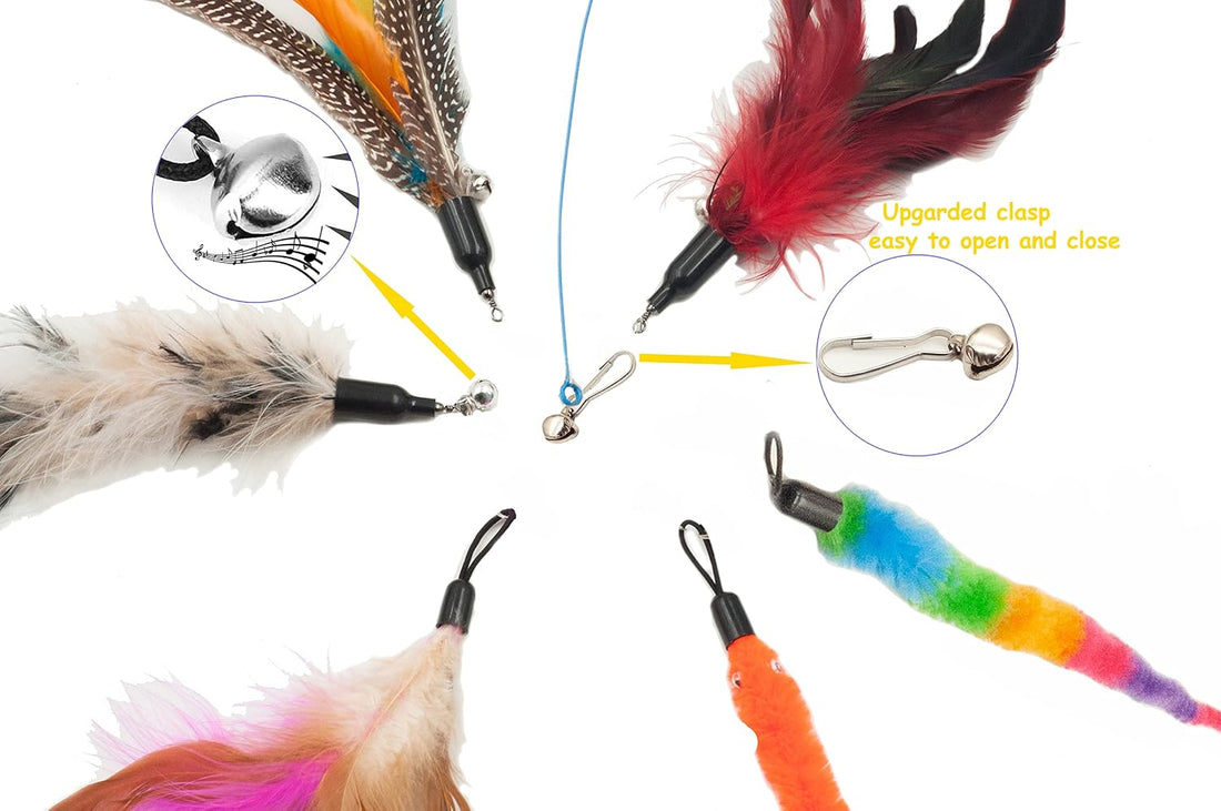 Fashion's Talk Feather Wire Wands Kitten Toys Worm Teaser Wand Cat