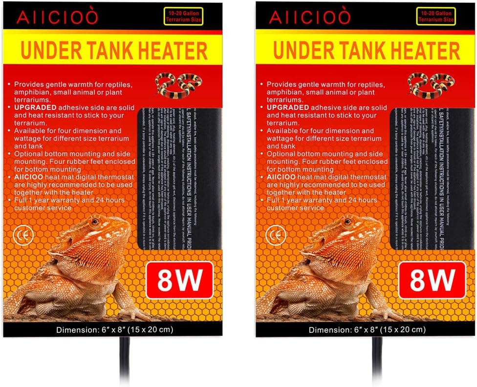 Aiicioo Reptile Heating Pad - 6x8Inch Hermit Crab Heater Heat Mat