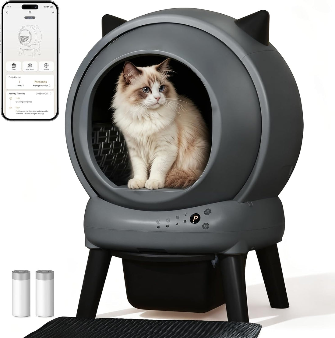Automatic Litter Box, ZHMZ E2 Self Cleaning Litter Box for Multiple