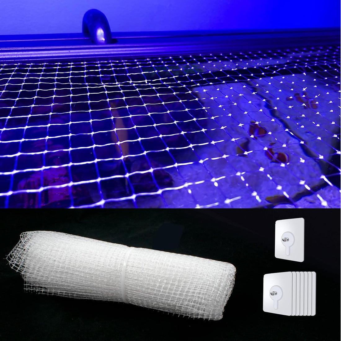 3.28 x 6.56 ft Clear Mesh Netting with 8 Traceless Screws