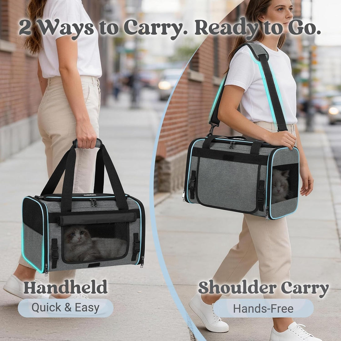 rabbitgoo Cat Carrier Soft with Rollable Flap
