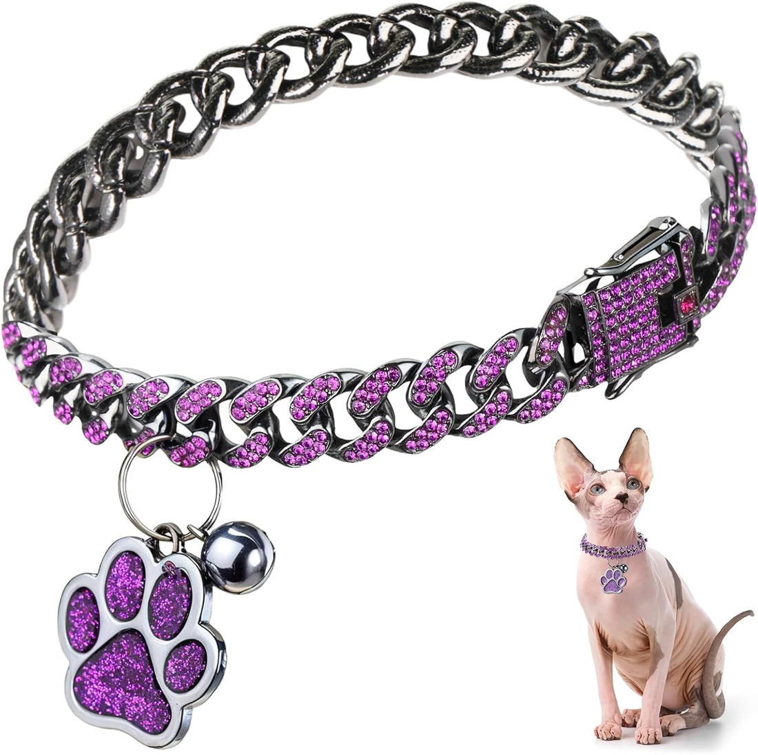 Hillban Cat Collar Chain Diamond Jewelry Gift