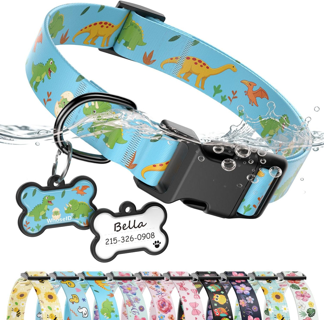 Personalized Dog Collar and Dog Tag Set,Comfortable for Small Medium