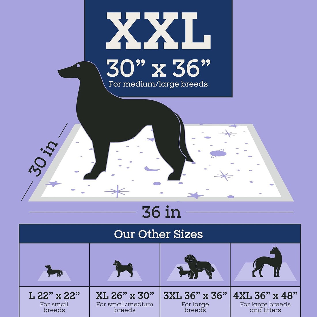 Pet Life Unlimited Overnight XXL Puppy Pads for Dogs, 30" x 36"