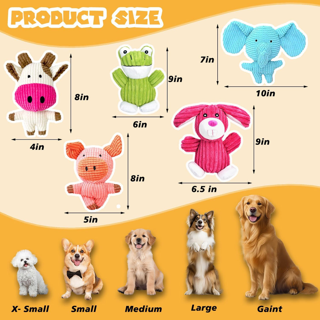 MRSOHRET 5 Pack Dog Toys Squeaky