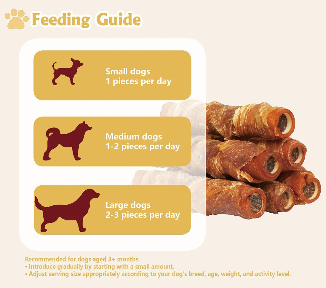 5Pcs 5" Chicken Wrapped Smoked Rawhide Rolls with Chicken Liver-10.6