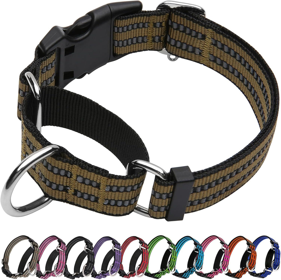 Martingale Collar for Dogs, No Pull No Choking(Forest Green,M)